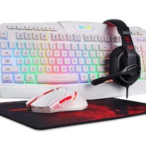 Redragon S101 Wired RGB Backlit Gaming Keyboard, Mouse, Mouse Pad, Headphone Set